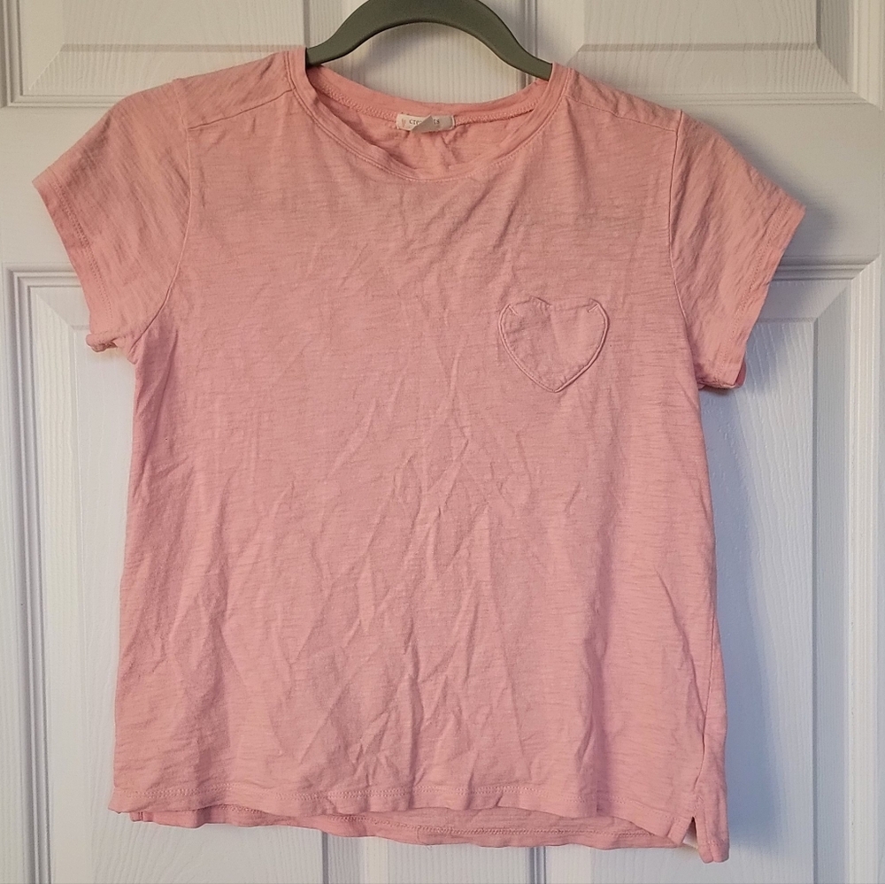 Crewcuts Girls Heartpocket Pink Tee